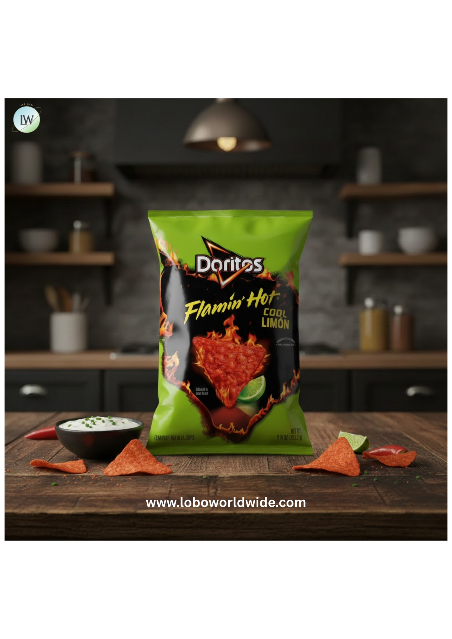 Doritos Flamin' Hot Limon Flavored Tortilla Chips, 9.25 oz Bag
