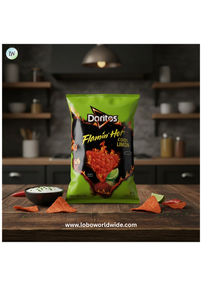 Doritos Flamin' Hot Limon Flavored Tortilla Chips, 9.25 oz Bag