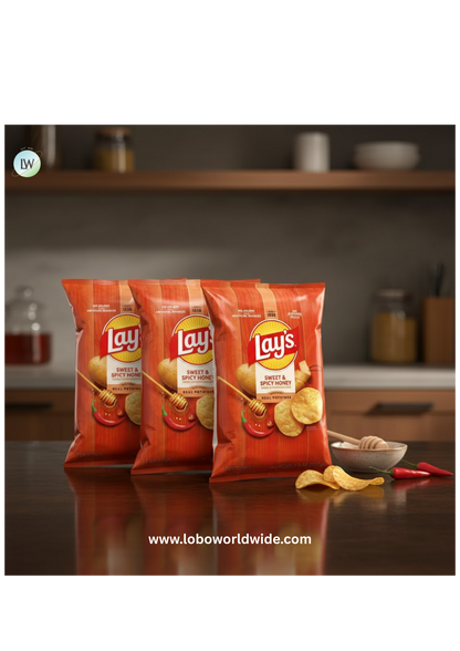 (3 pack) Lay's Potato Chips Sweet and Spicy Honey 7.75 oz, Bag