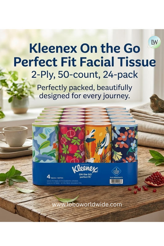 Kleenex On the Go Perfect Fit Facial Tissue, 2-Ply, 50-count, (pack of 24)