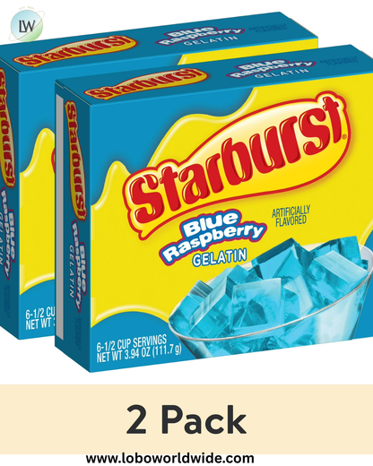 (2 pack) Starburst Gelatin Dessert Mix, Fat-free, 6 Servings, 3.93 oz Cardboard Box