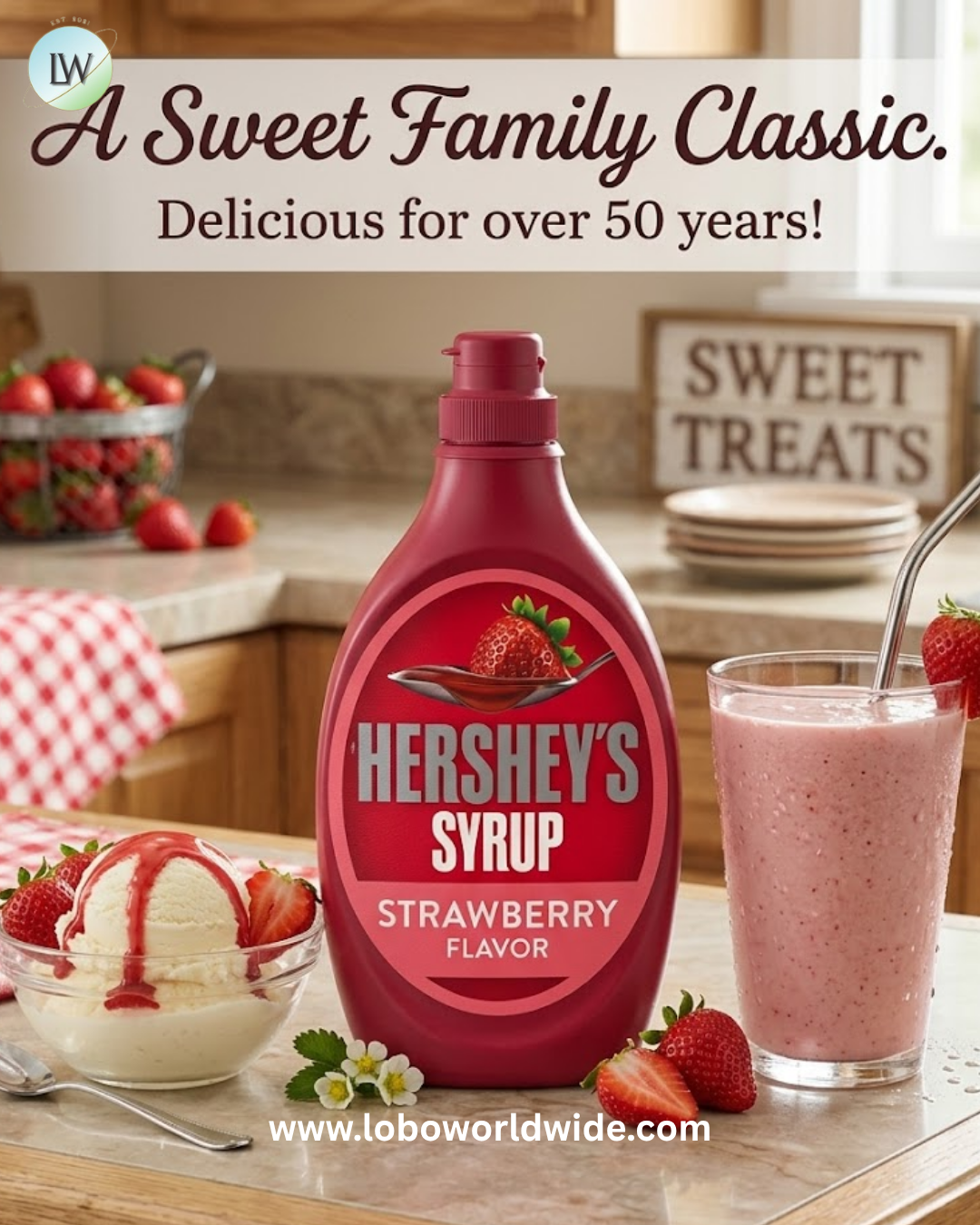 (2 pack) Hershey's Strawberry Flavored Syrup, Bottle 22 oz