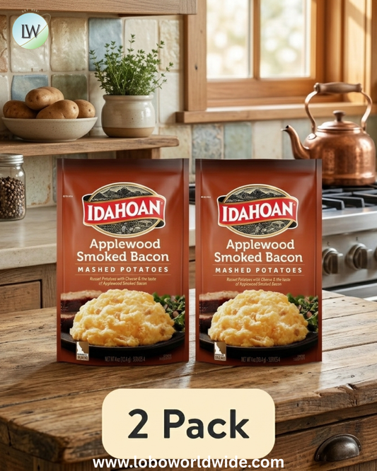 (2 pack) Idahoan Applewood Smoked Bacon Mashed Potatoes Side Dish, 4 oz