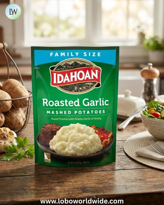 (2 pack) Idahoan Roasted Garlic Mashed Potatoes Family Size, 8 oz