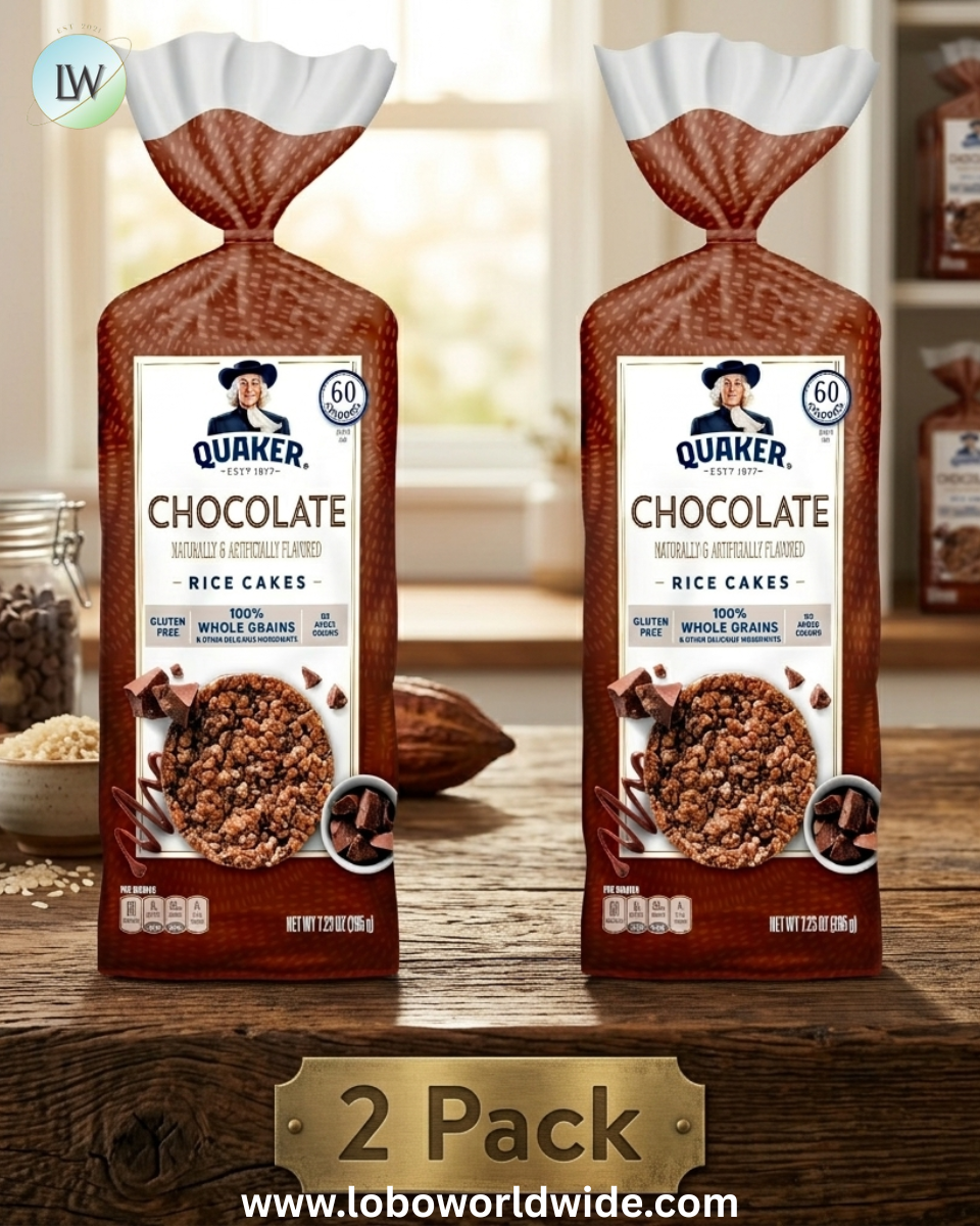 (2 pack) Quaker Rice Cakes, Whole Grain Chocolate, Gluten Free, 7.23 oz