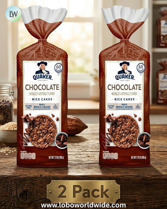 (2 pack) Quaker Rice Cakes, Whole Grain Chocolate, Gluten Free, 7.23 oz