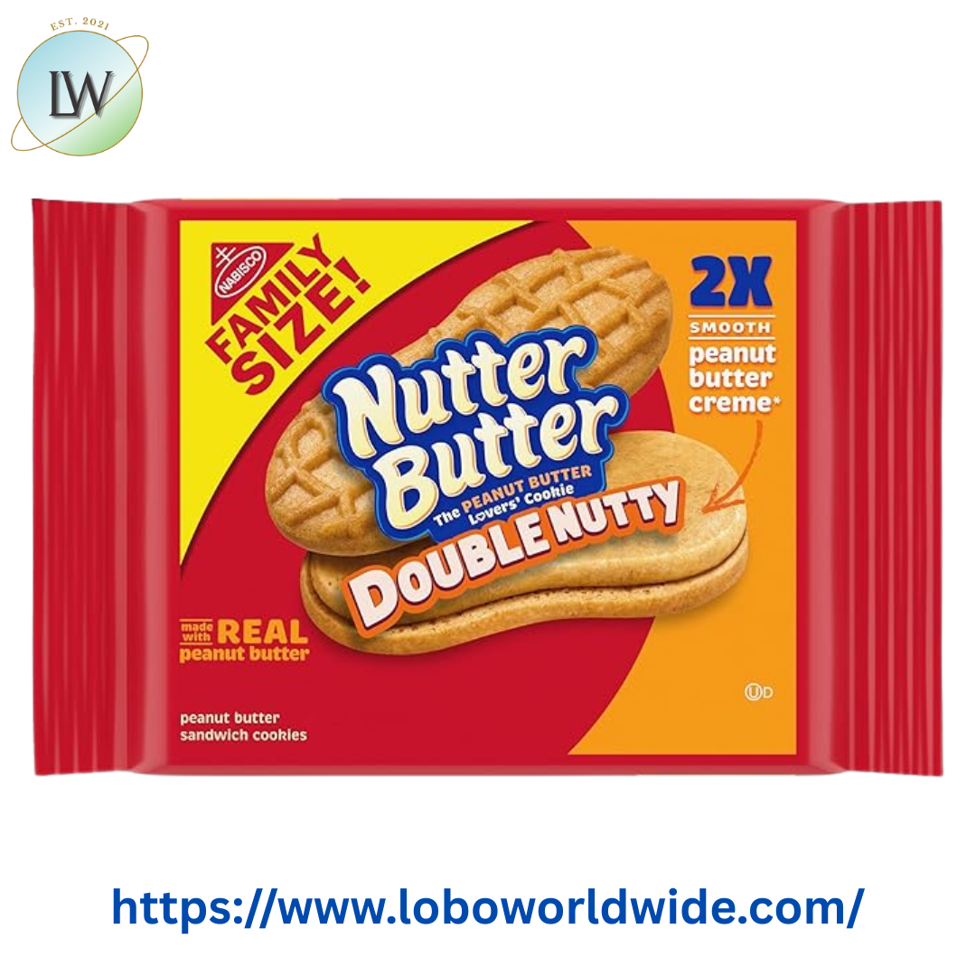 Nutter Butter Double Nutty Peanut Butter Sandwich Cookies, Family Size, 15.27 oz