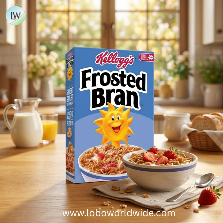 Kellogg's Frosted Bran Breakfast Cereal, Fiber Cereal, Family Breakfast, Original, 12.7oz Box (1 Box)