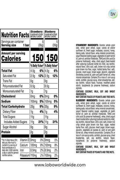 Quaker Chewy Yogurt Strawberry and Blueberry Variety Pack, 12.3 oz, 10 Count