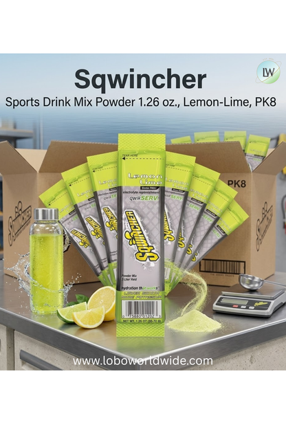 Sqwincher Sports Drink Mix Powder 1.26 oz., Lemon-Lime, PK8
