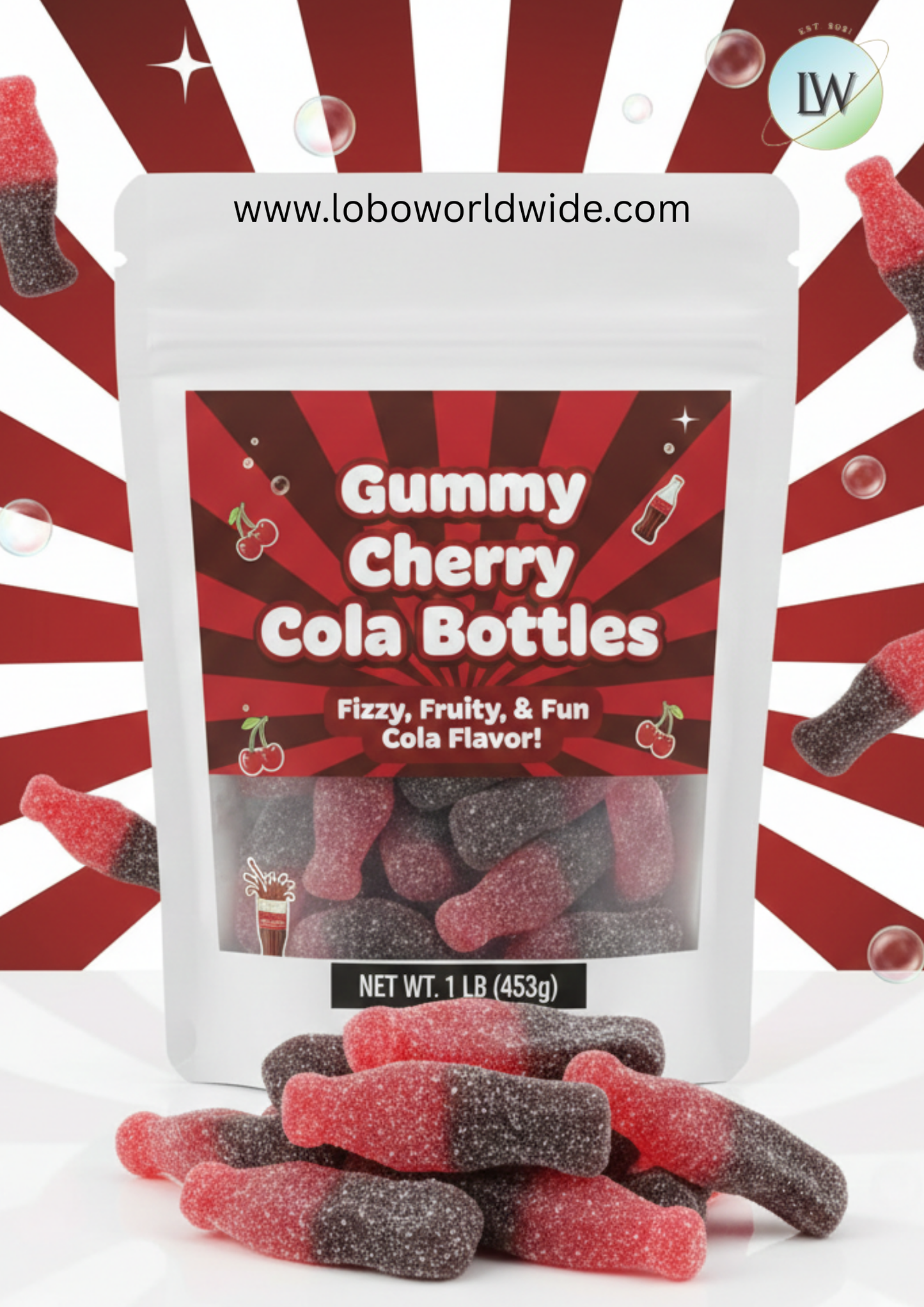 Gummy Cherry Cola Bottles(Various Sizes)