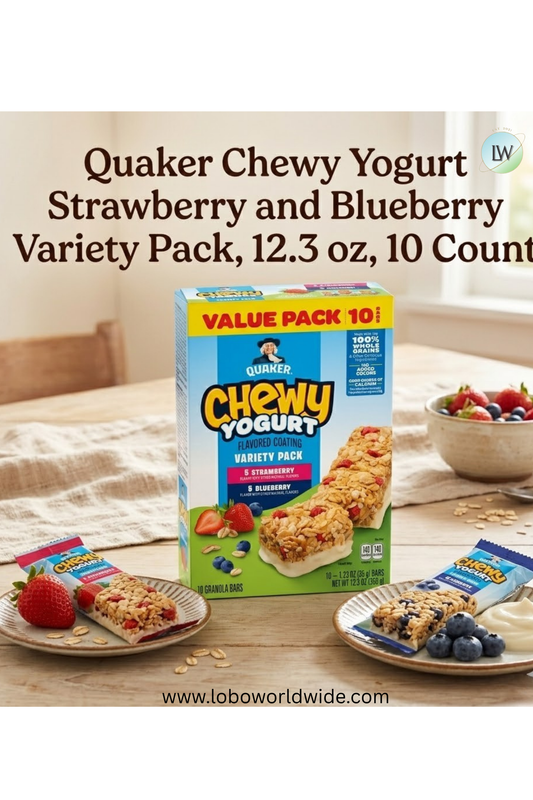 Quaker Chewy Yogurt Strawberry and Blueberry Variety Pack, 12.3 oz, 10 Count