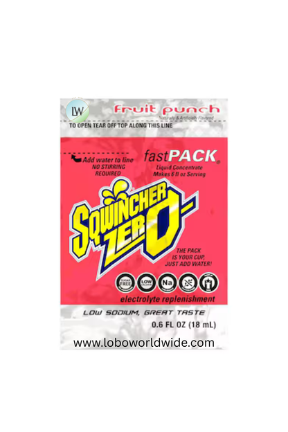 Sqwincher Sugar Free Sports Drink Mix Liquid Concentrate 0.6 oz., Fruit Punch, Pk50