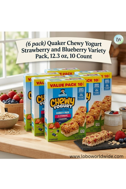 Quaker Chewy Yogurt Strawberry and Blueberry Variety Pack, 12.3 oz, 10 Count