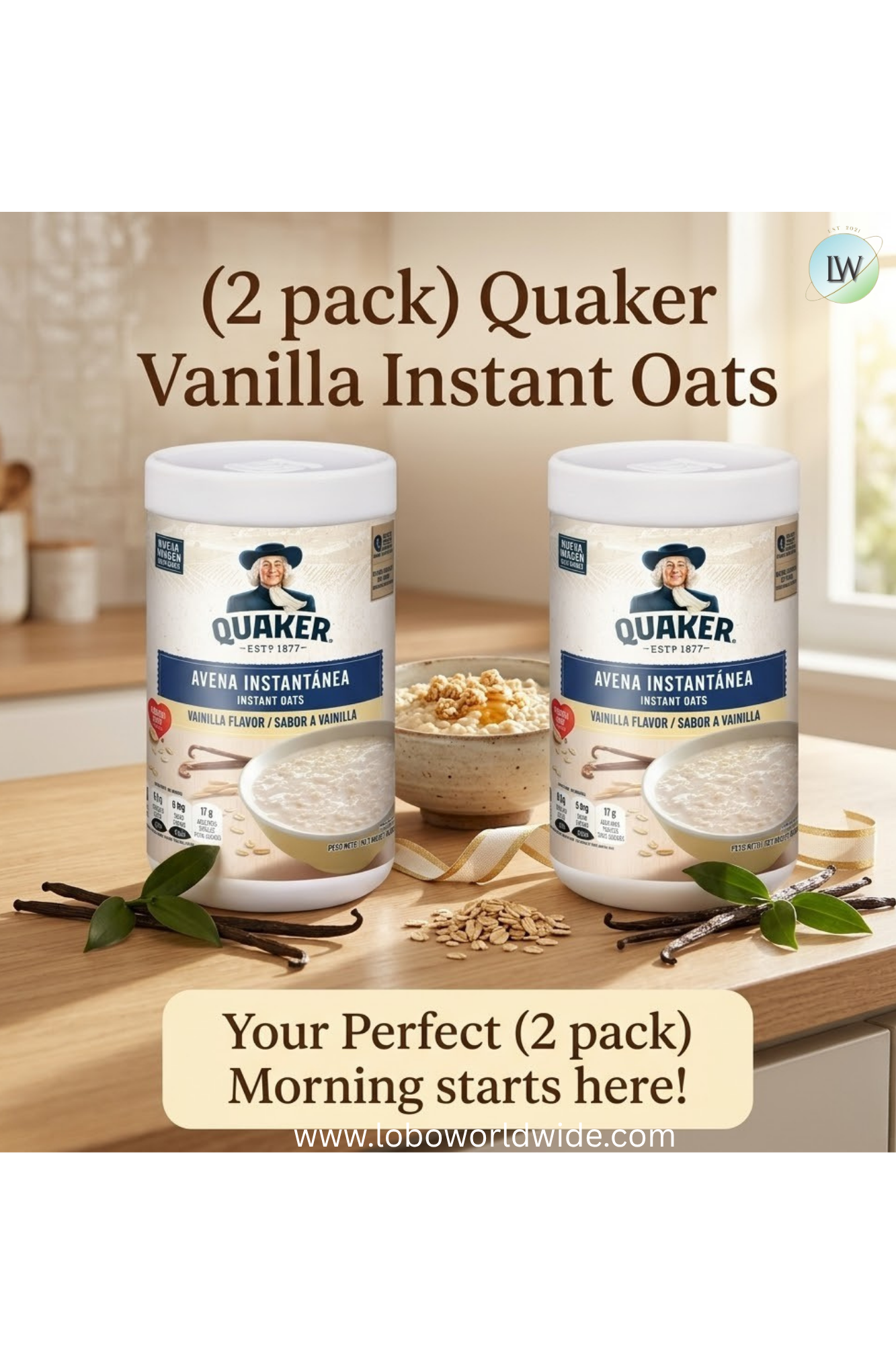 Quaker Vanilla Instant Oats (Pack of 2)