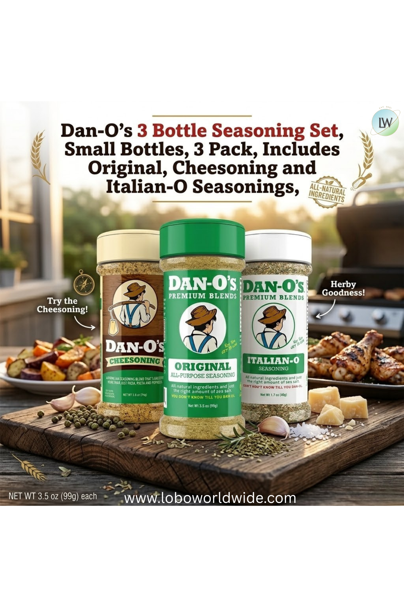 Dan-O's, 3 Bottle Seasoning Set (Variety Pack)