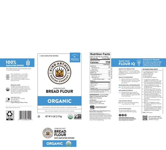King Arthur Flour - Unbleached Organic Bread Flour - 5 lbs