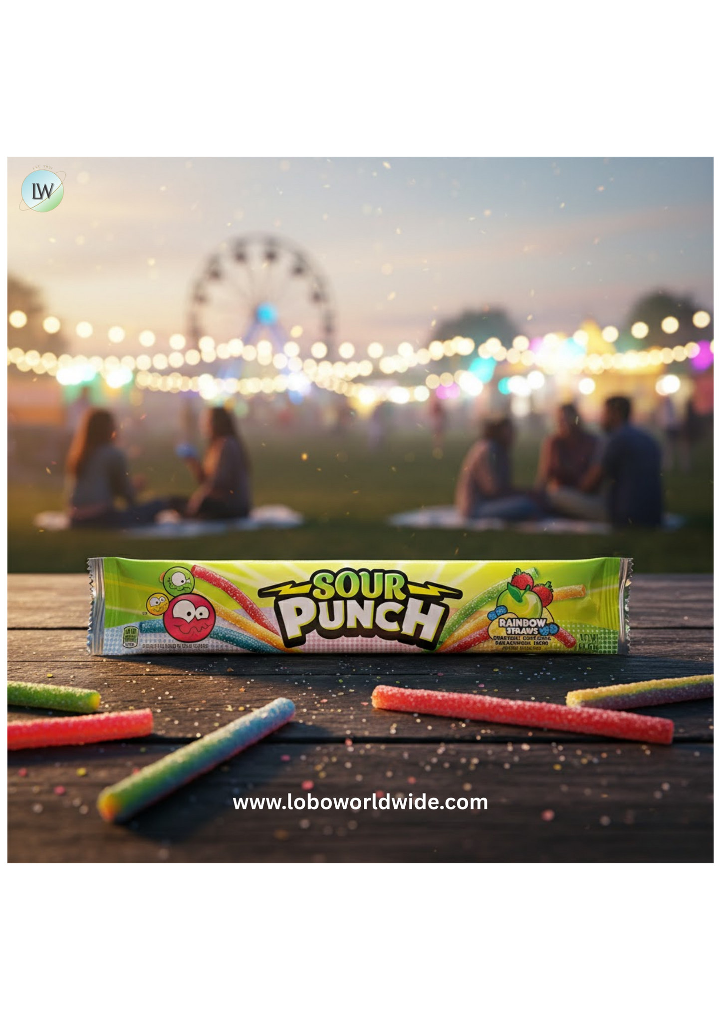 Sour Punch Rainbow Straws, 2oz Tray
