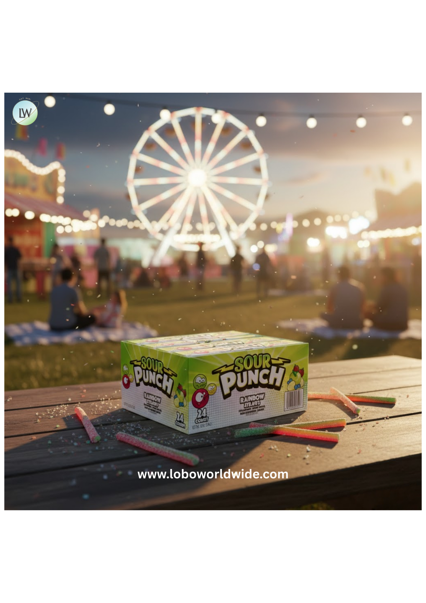 Sour Punch Rainbow Straws, 2oz Tray