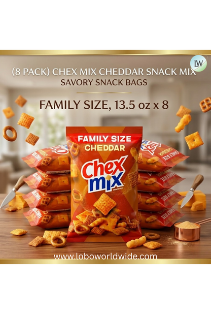 Chex Mix Cheddar Snack Mix, Savory Snack Bag, Family Size, 13.5 oz(Various Sizes)