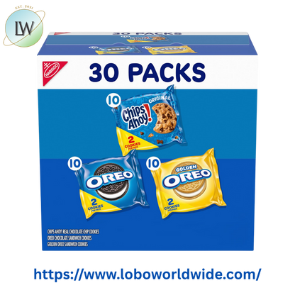 Nabisco Sweet Treats Cookie Variety Pack OREO, OREO Golden & CHIPS AHOY!, 30 Snack Packs