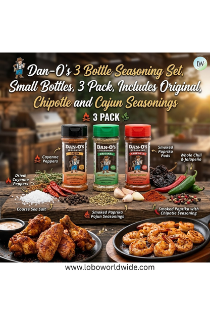 Dan-O's, 3 Bottle Seasoning Set (Variety Pack)
