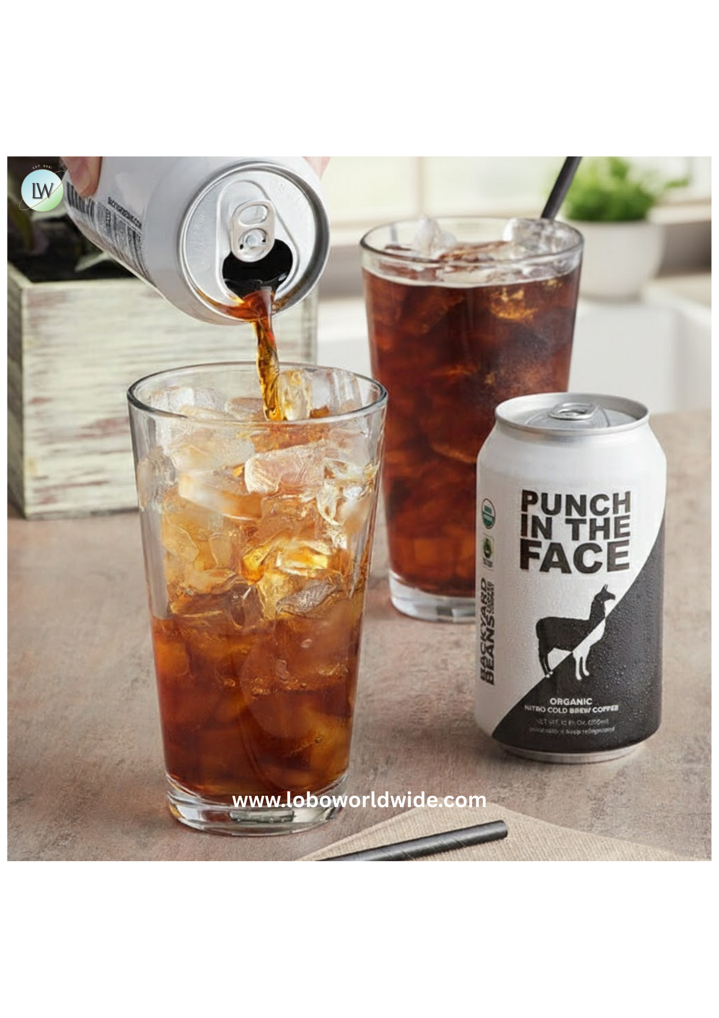 Backyard Beans 12 fl. oz. Organic Nitro Punch in the Face Cold Brew Coffee - 12/Case