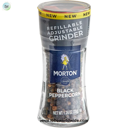 Morton 1.24 oz. Black Peppercorn Glass Mill