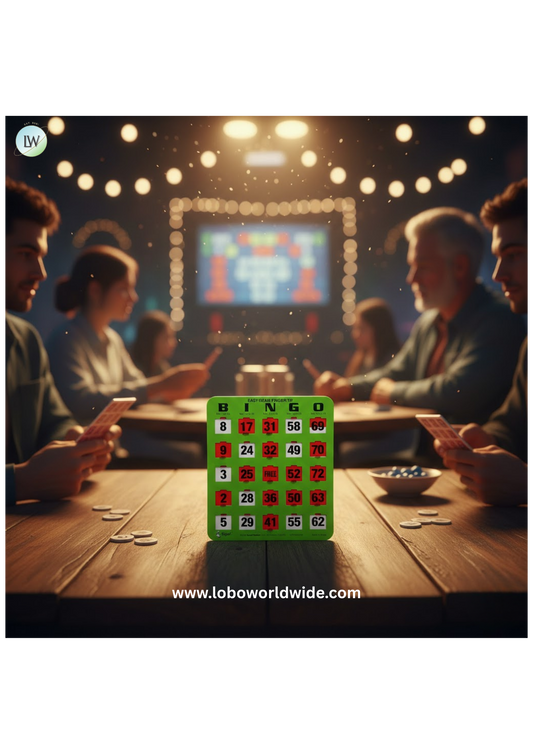 Regal Bingo Bulk Bingo Cards with Sliding Windows - Reusable Large Print Bingo Game Cards for Adults Large Group - 100 Pack, Green
