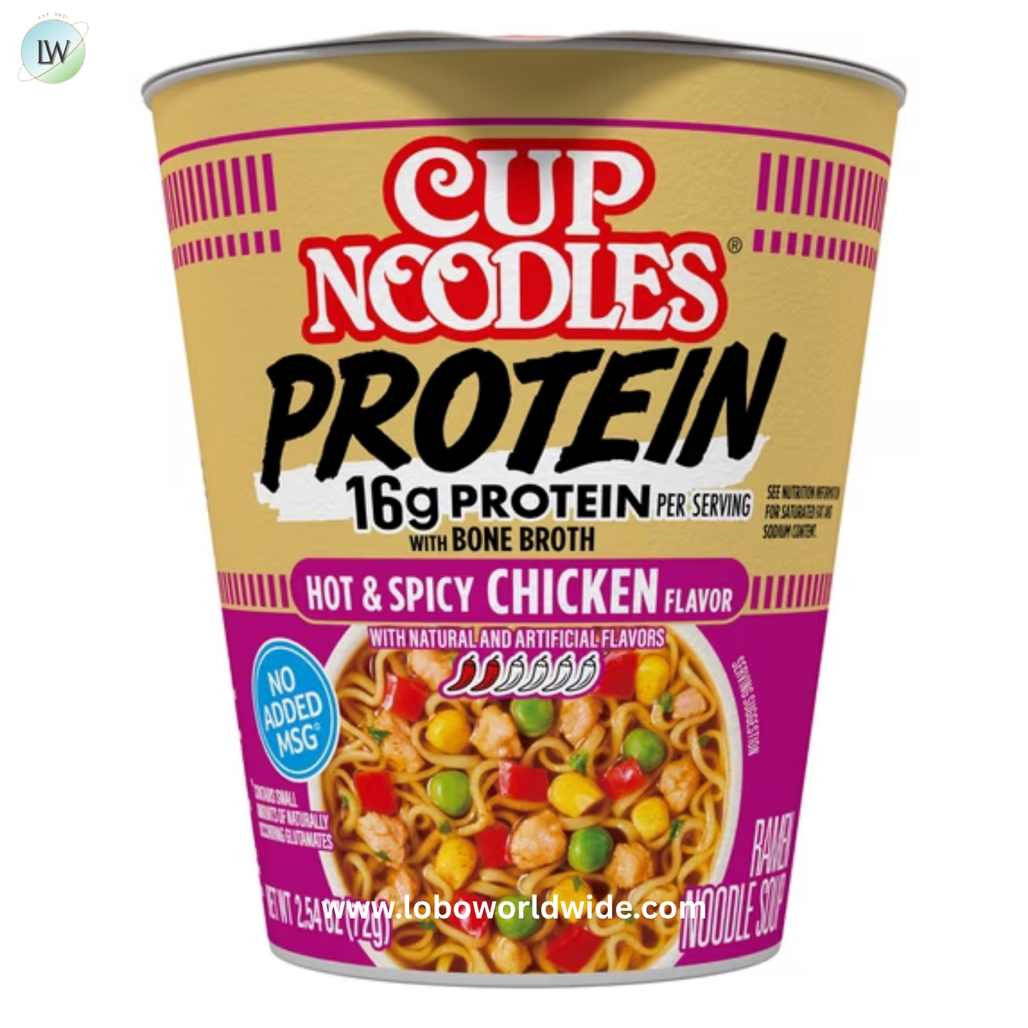 Nissin Cup Noodles Protein Ramen, Bone Broth, 16g Protein, 2.54 Ounce Cup