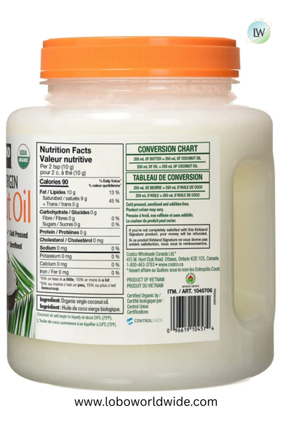 Kirkland Signature Organic Virgin Coconut Oil, 2.3 kg
