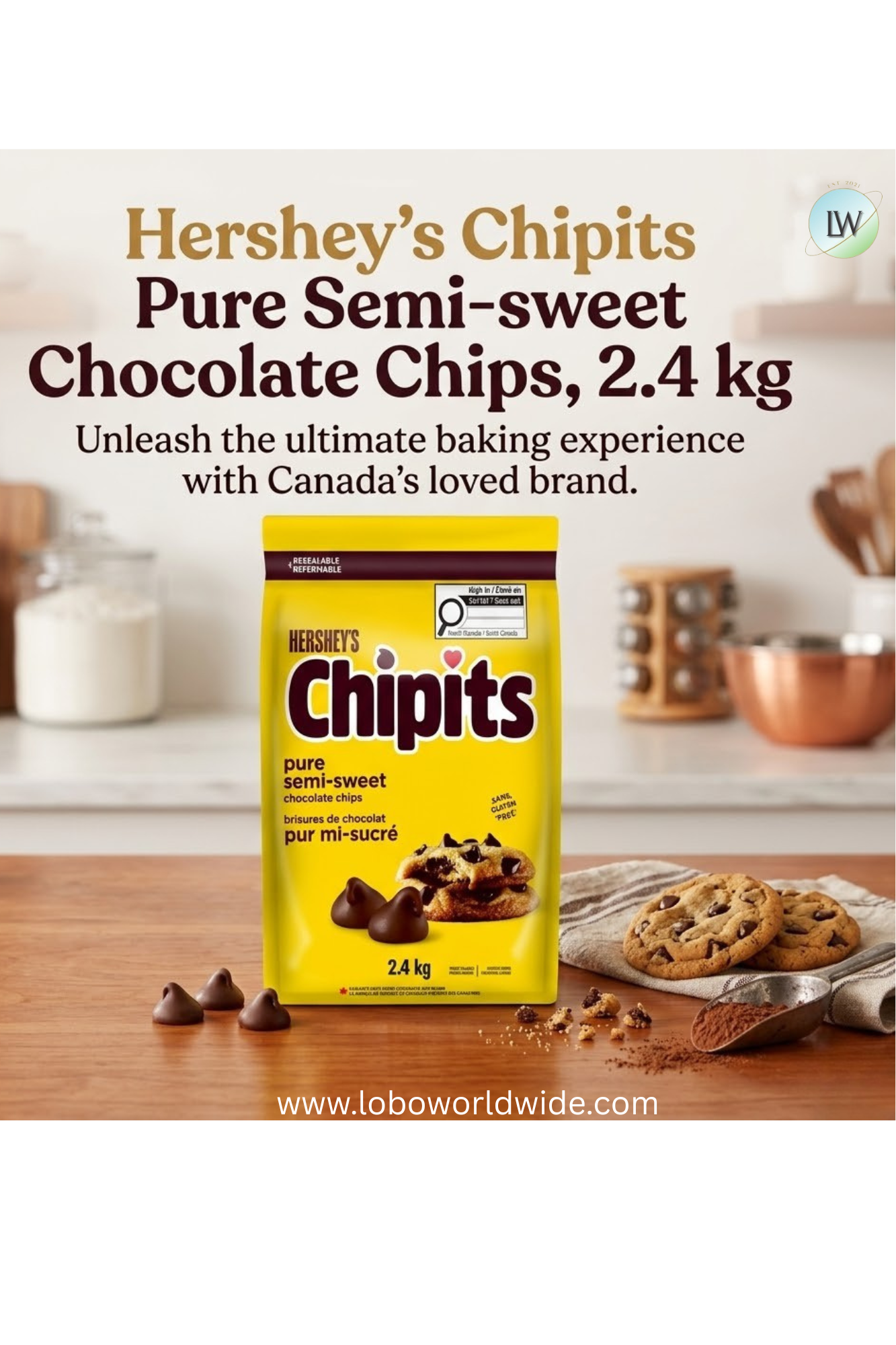 Hershey’s Chipits Pure Semi-sweet Chocolate Chips, 2.4 kg