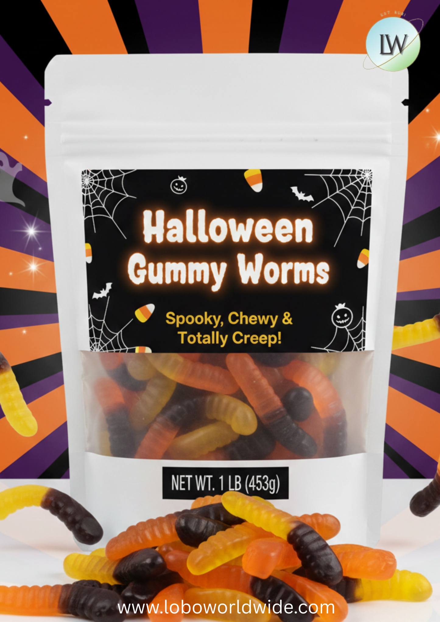 Halloween Gummy Worms(Various Sizes)