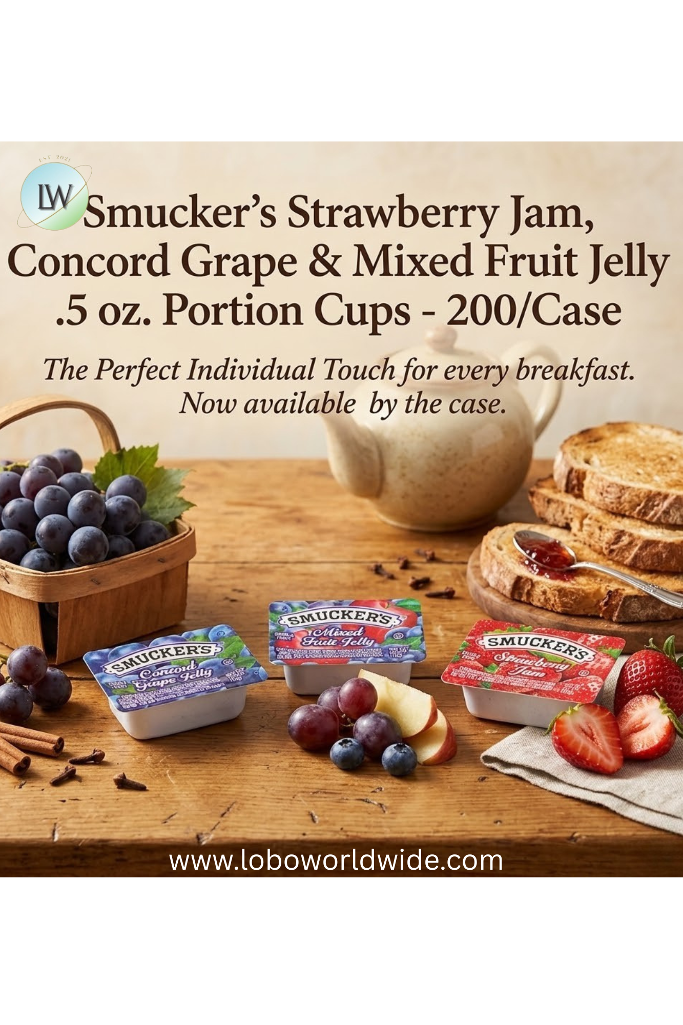 Smucker's Fruit Spreads 0.5 oz. Portion Cups - 200/Case