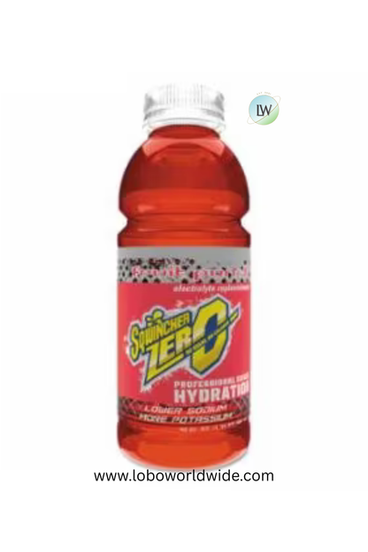 Sqwincher ZERO Ready-To-Drink, 20 oz, Wide-Mouth Bottle, Fruit Punch