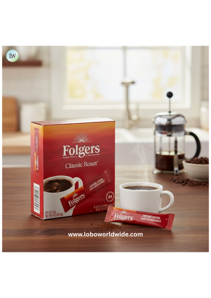 Folgers Classic Roast Instant Coffee Packets - 192/Case