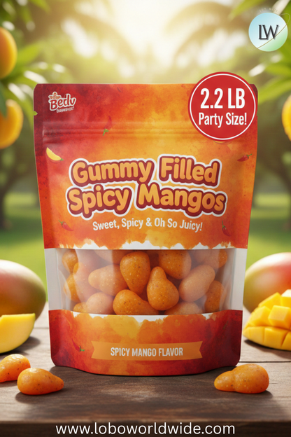 Gummy Filled Spicy Mangos (Various Sizes)