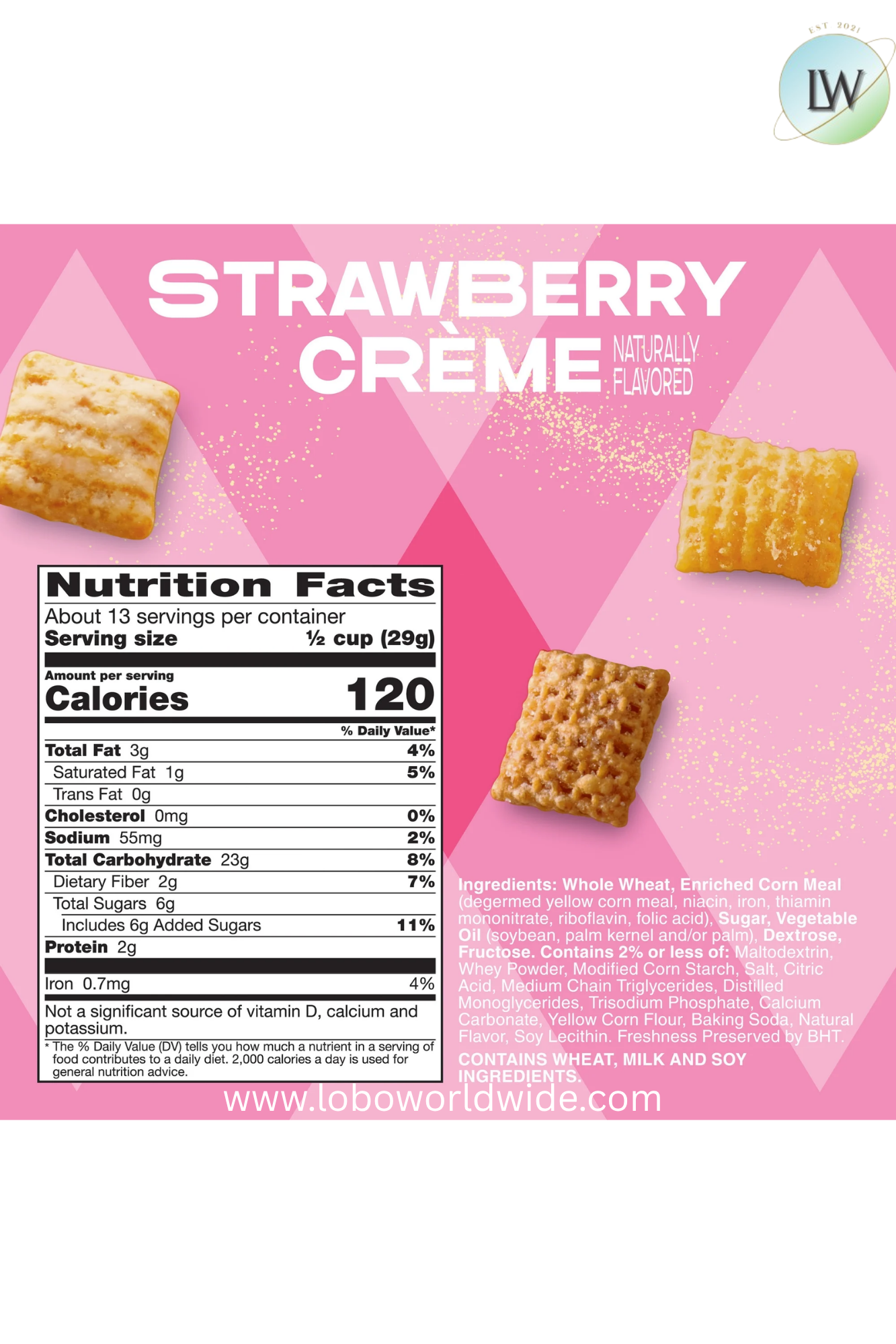 Chex simply Strawberry Crème Flavored Snack Mix, Family Size, 13.5 oz (Various Sizes)