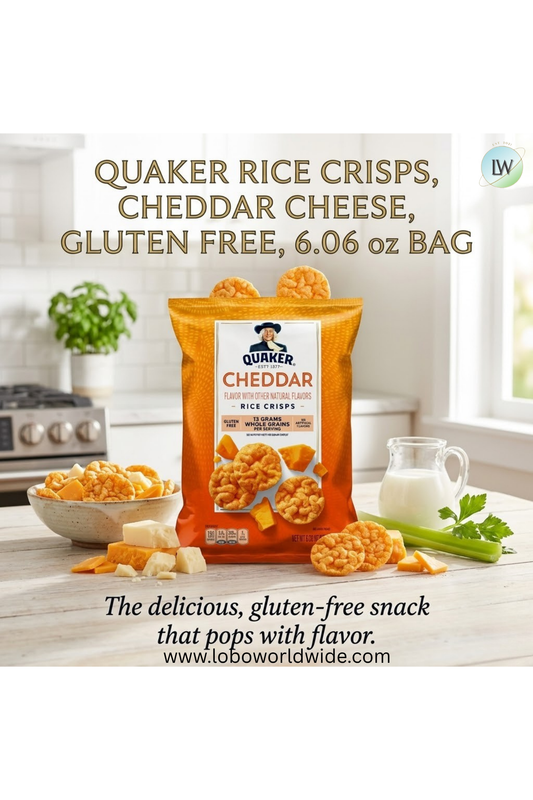 Quaker Rice Crisps, Cheddar Cheese, Gluten Free, 6.06 oz Bag