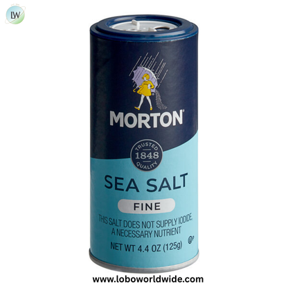 Morton 4.4 oz. Fine Sea Salt - 12/Case