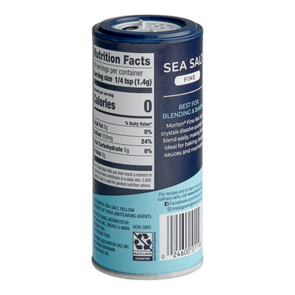 Morton 4.4 oz. Fine Sea Salt - 12/Case