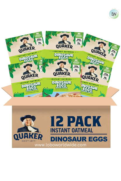 Quaker Instant Oatmeal, Dinosaur Eggs & Brown Sugar, 1.76 oz, 8 Packets