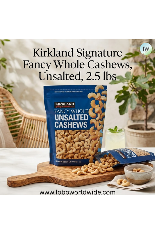 Kirkland Signature Fancy Whole Cashews, Unsalted, 2.5 lbs