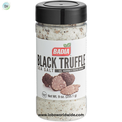 Badia 9 oz. Black Truffle Sea Salt - 6/Case