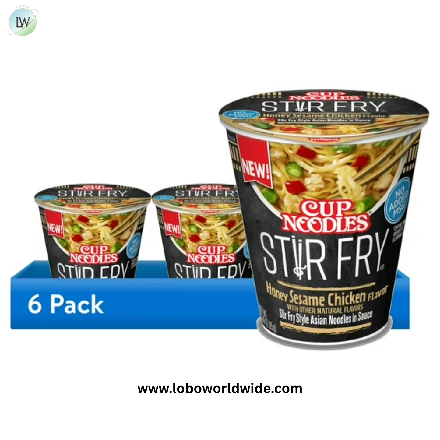 (6 pack) Nissin Foods Cup Noodles Stir Fry Ramen Noodles.