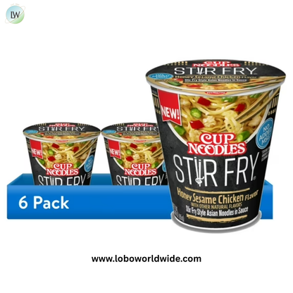 (6 pack) Nissin Foods Cup Noodles Stir Fry Ramen Noodles.
