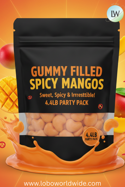 Gummy Filled Spicy Mangos (Various Sizes)