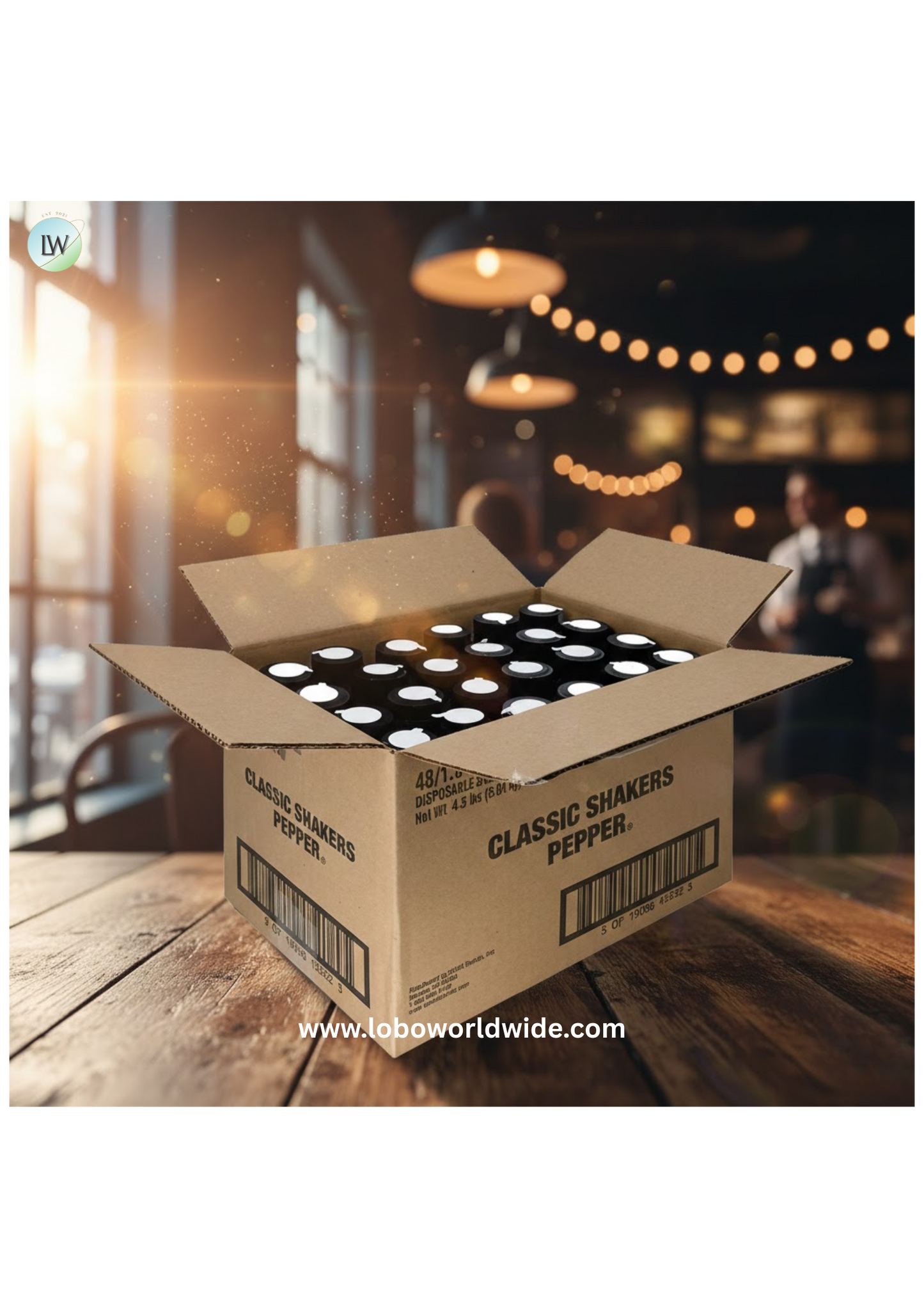 Prefilled Disposable Pepper Shaker - 12/Pack