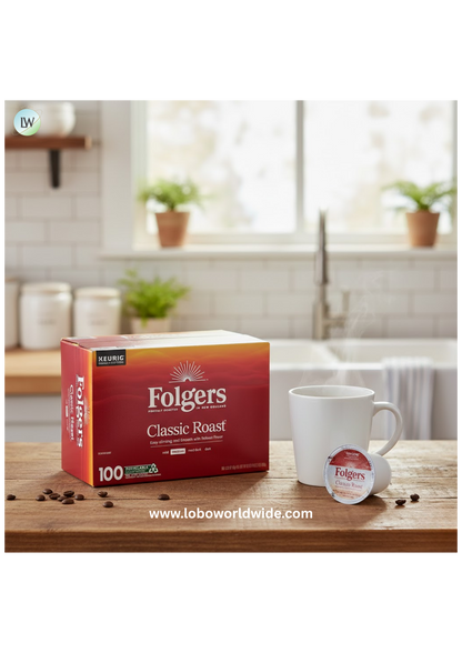 Folgers Classic Medium Roast K-Cup Coffee Pods, 100 ct.