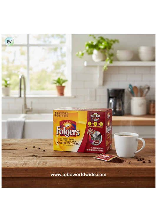 Folgers Classic Roast Ground Coffee Packets, 1.2 oz., 42 ct.